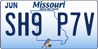 MO license plate SH9P7V