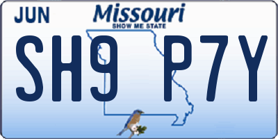 MO license plate SH9P7Y