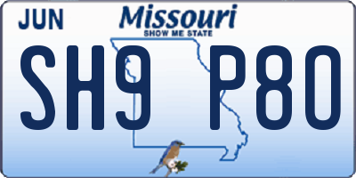 MO license plate SH9P8O