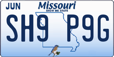 MO license plate SH9P9G