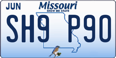 MO license plate SH9P9O