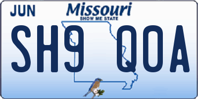 MO license plate SH9Q0A