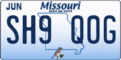 MO license plate SH9Q0G