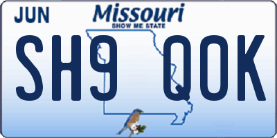 MO license plate SH9Q0K