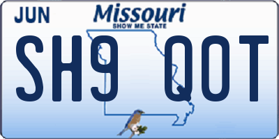 MO license plate SH9Q0T