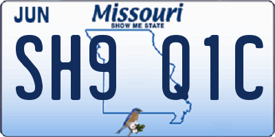MO license plate SH9Q1C