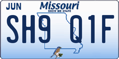 MO license plate SH9Q1F