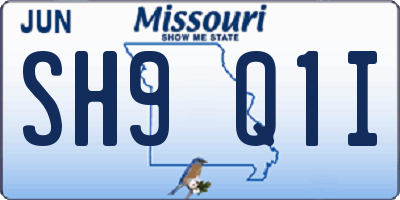 MO license plate SH9Q1I