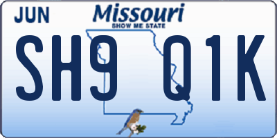 MO license plate SH9Q1K