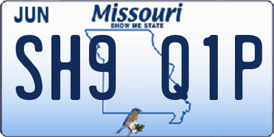 MO license plate SH9Q1P
