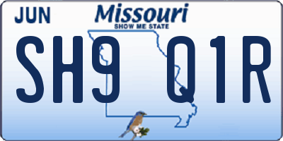 MO license plate SH9Q1R