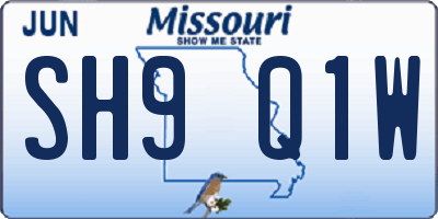 MO license plate SH9Q1W