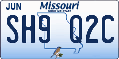 MO license plate SH9Q2C