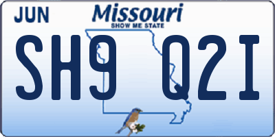 MO license plate SH9Q2I