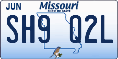 MO license plate SH9Q2L