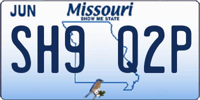 MO license plate SH9Q2P