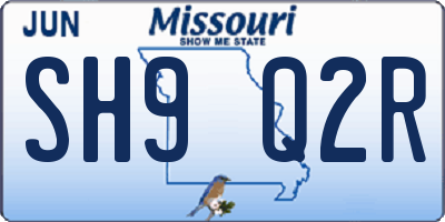 MO license plate SH9Q2R