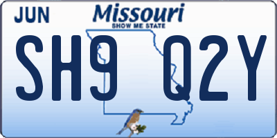 MO license plate SH9Q2Y