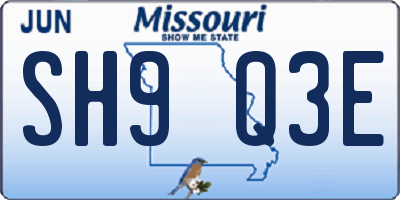 MO license plate SH9Q3E