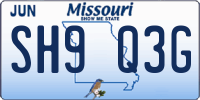 MO license plate SH9Q3G