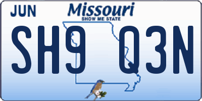 MO license plate SH9Q3N