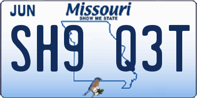 MO license plate SH9Q3T