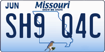 MO license plate SH9Q4C
