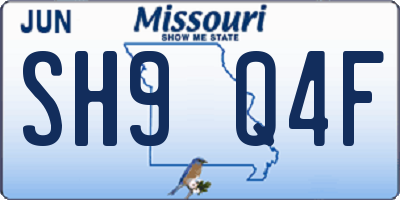 MO license plate SH9Q4F