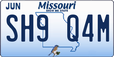 MO license plate SH9Q4M