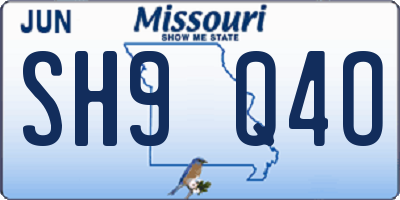 MO license plate SH9Q4O