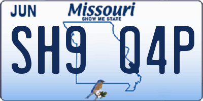 MO license plate SH9Q4P