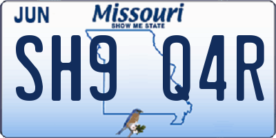 MO license plate SH9Q4R