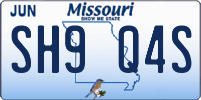 MO license plate SH9Q4S
