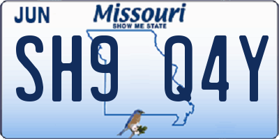 MO license plate SH9Q4Y