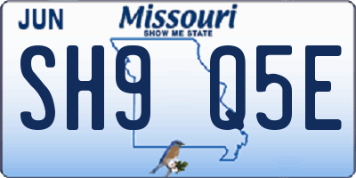MO license plate SH9Q5E