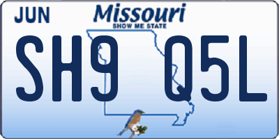 MO license plate SH9Q5L