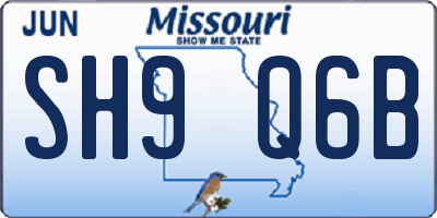 MO license plate SH9Q6B