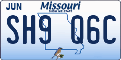 MO license plate SH9Q6C