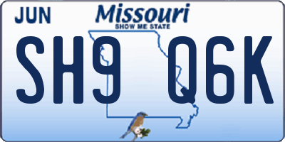 MO license plate SH9Q6K