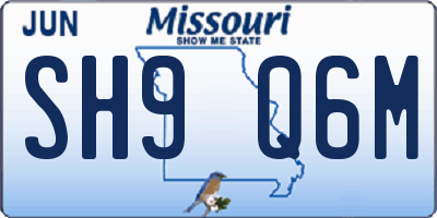 MO license plate SH9Q6M