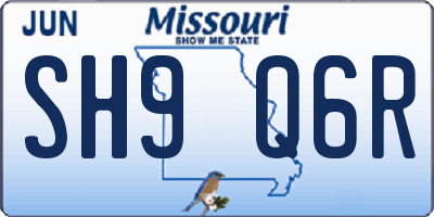 MO license plate SH9Q6R
