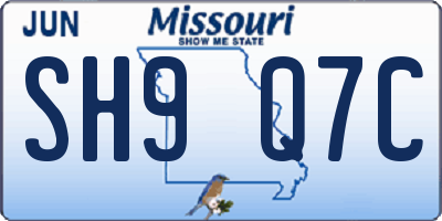 MO license plate SH9Q7C