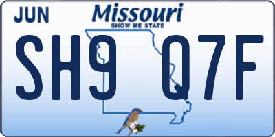 MO license plate SH9Q7F