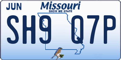 MO license plate SH9Q7P
