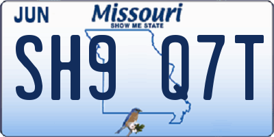 MO license plate SH9Q7T