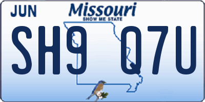 MO license plate SH9Q7U