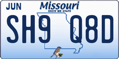 MO license plate SH9Q8D
