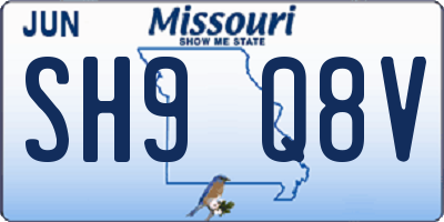 MO license plate SH9Q8V