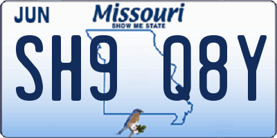 MO license plate SH9Q8Y