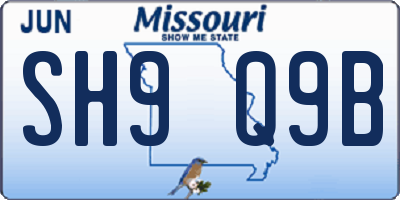 MO license plate SH9Q9B